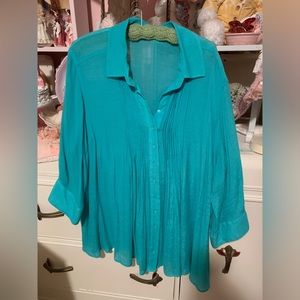 Brandless turquoise blouse size 1X